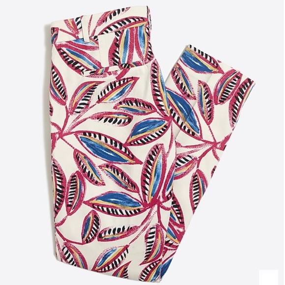 J. Crew Pants - J. Crew Cropped Straight Leg Abstract Print Modern Floral Skimmer Pant Size 12